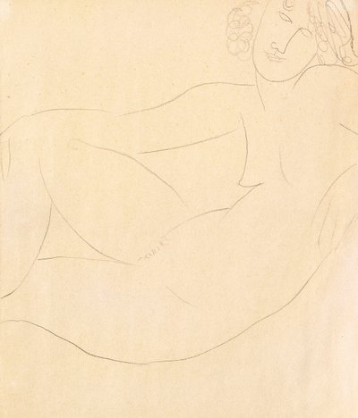 Naken kvinne lener seg, 1918 av Amedeo Modigliani