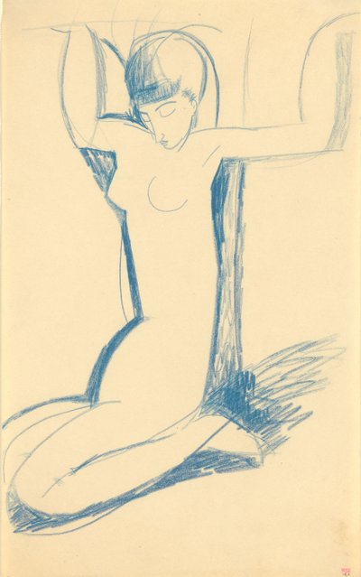 Knelende blå karyatid, ca. 1911 av Amedeo Modigliani