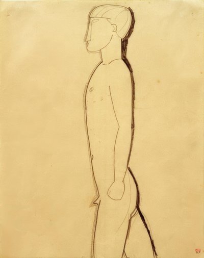Mann i profil av Amedeo Modigliani