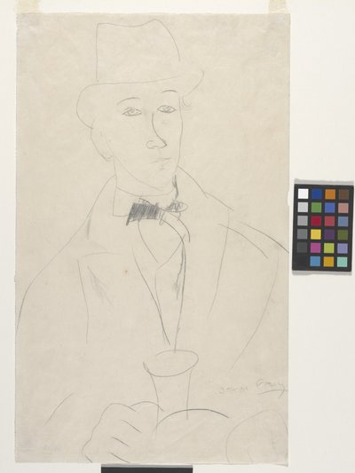 Portrett av kunstneren, Othon Friesz (blyant på hvitt papir) av Amedeo Modigliani