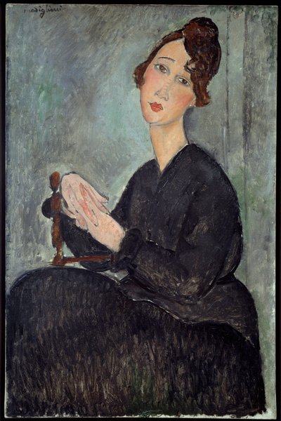 Portrett av Dedie (Odette Hayden) Maleri av Amedeo Modigliani (1884-1920) 1918 Søn. 0,92x0,6 m - Paris, musee national d