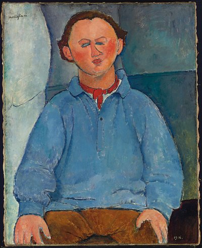 Portrett av billedhugger Oscar Miestchaninoff, 1916 av Amedeo Modigliani