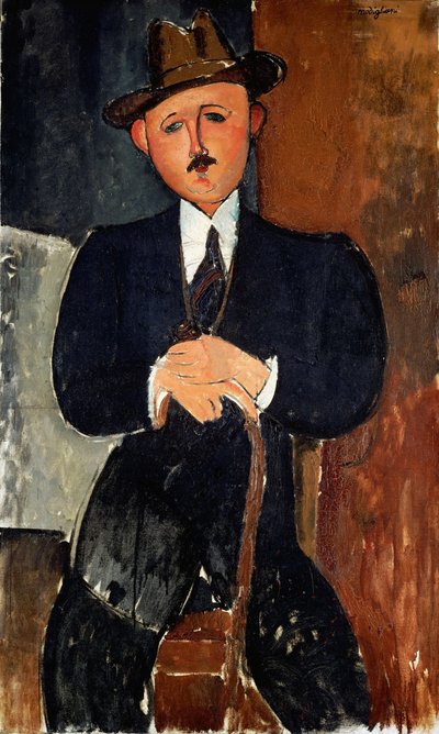 Sittende mann av Amedeo Modigliani