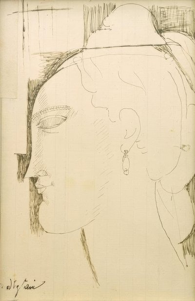 Hodet til en kvinne av Amedeo Modigliani