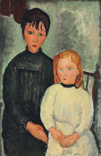 To jenter; De to jentene, 1918 av Amedeo Modigliani