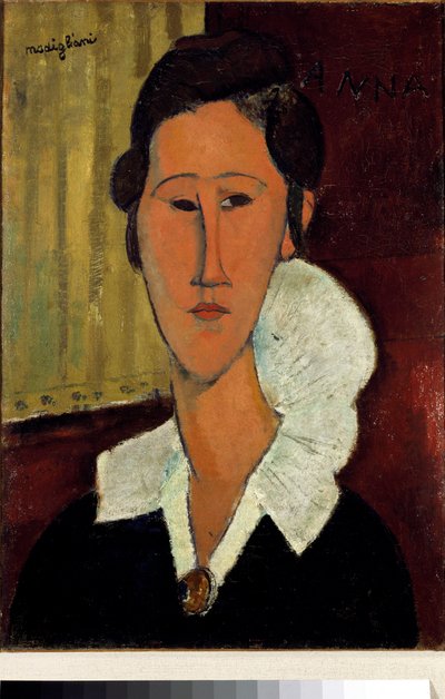 Kvinne med krage eller portrett av Anna Zborowska av Amedeo Modigliani