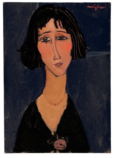 Ung kvinne med rose av Amedeo Modigliani