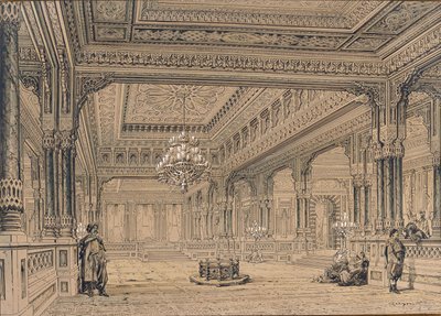 Interiøret i Ciragan-palasset i Istanbul, 1872. av Amedeo Preziosi