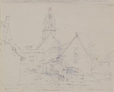 Ødelagt kirke, ca. 1803 (blyant) av Amelia Long