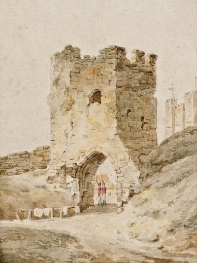 To soldater på vakt ved Dover Castle, ca. 1805 (akvarell) av Amelia Long