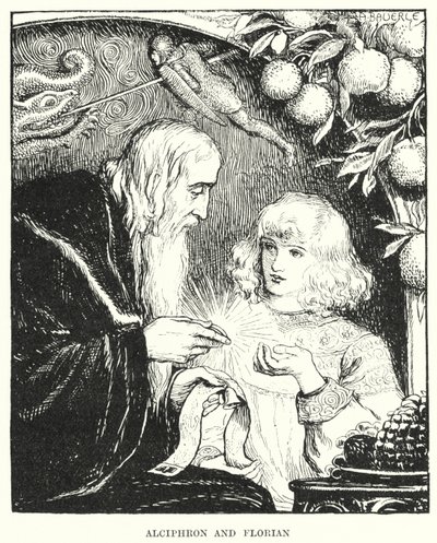 Alciphron og Florian (gravering) av Amelia M. (attr.to) Bowerley or Bauerle