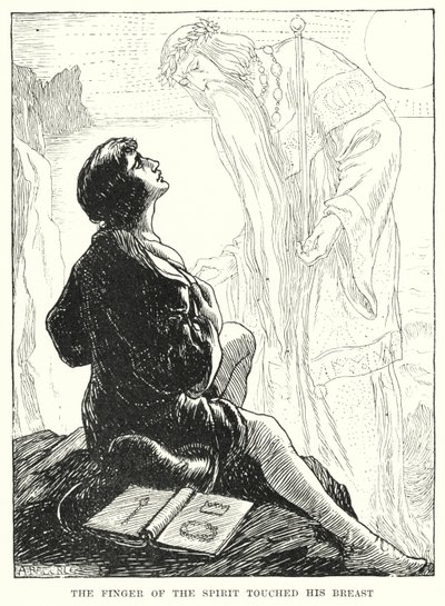 Åndens finger berørte brystet hans (gravering) av Amelia M. (attr.to) Bowerley or Bauerle