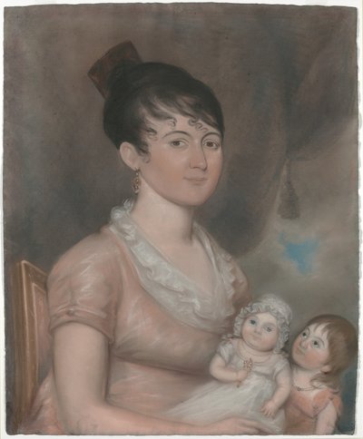 Anna Margaret Blake og hennes to barn av American 19th Century