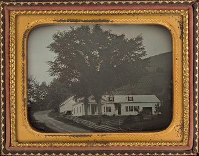 Hus på en åsside av American 19th Century