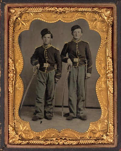 Portrett av to kavalerister fra Illinois av American 19th Century
