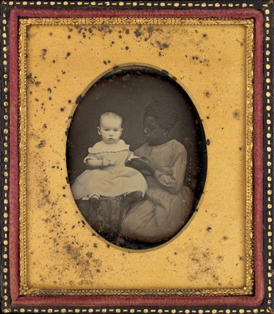 Portrett av et barn og en ung kvinne av American 19th Century