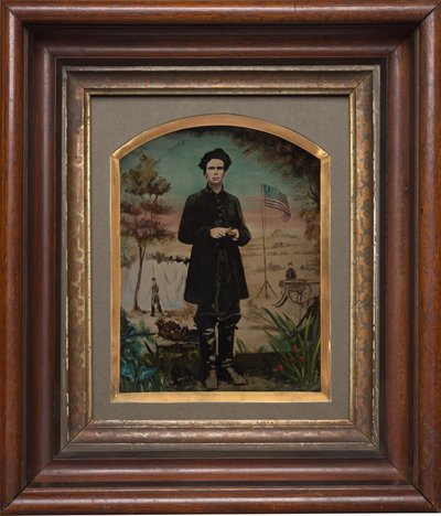 Portrett av en borgerkrigssoldat av American 19th Century