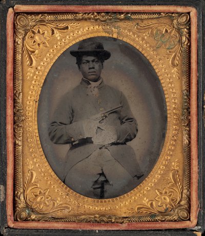 Portrett av en USCT-privat av American 19th Century