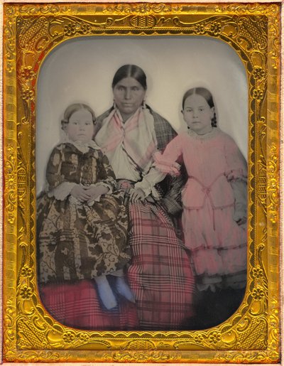 Portrett av en kvinne og to jenter av American 19th Century