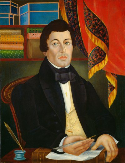 Tekstilhandler av American 19th Century