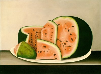 Vannmelon på en tallerken av American 19th Century