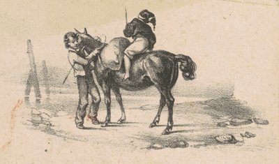 Ungdom og en hest av American 19th Century