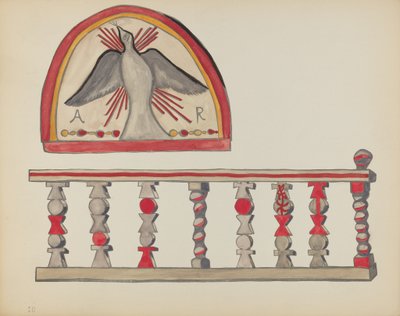 Plate 10: Holy Ghost (Lunette): Fra porteføljen "Spanish Colonial Designs of New Mexico" av American 20th Century