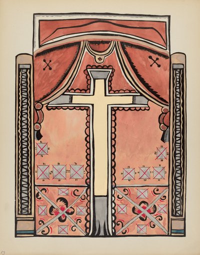 Plate 13: Design med kors: Fra porteføljen "Spanish Colonial Designs of New Mexico" av American 20th Century