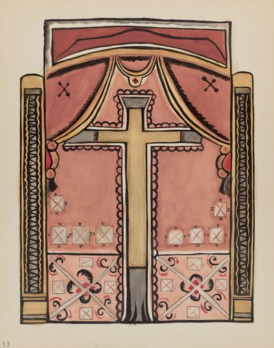 Plate 13: Designs with Cross, Chimayo: Fra porteføljen "Spanish Colonial Designs of New Mexico" av American 20th Century