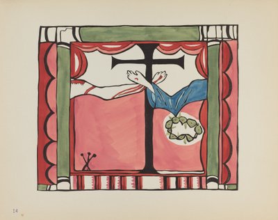 Plate 14: Hovedaltertavle, Chimayo: Fra porteføljen "Spanish Colonial Designs of New Mexico" av American 20th Century