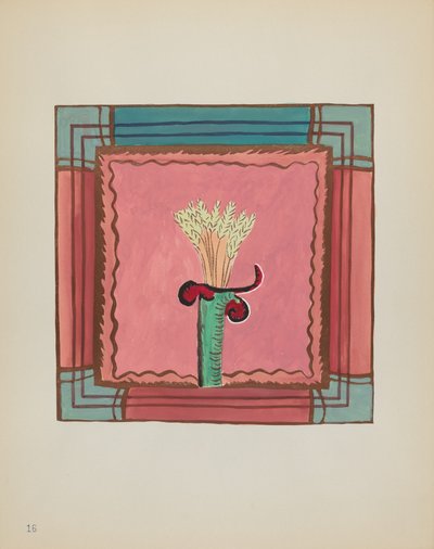 Plate 16: Wheat Sheaf, alterpanel: Fra porteføljen "Spanish Colonial Designs of New Mexico" av American 20th Century
