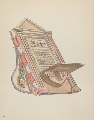 Plate 19: Lesestativ: Fra porteføljen "Spanish Colonial Designs of New Mexico" av American 20th Century