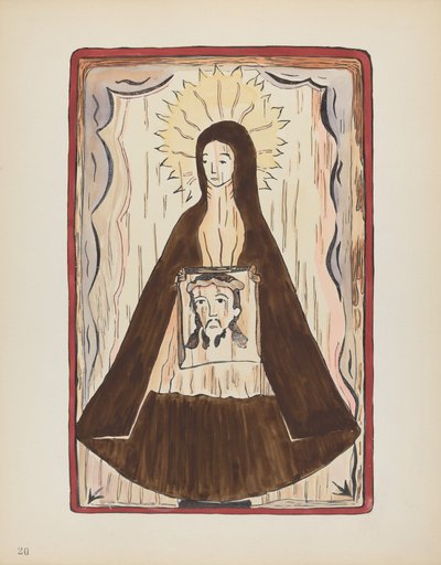 Plate 20: Saint Veronica: Fra porteføljen "Spanish Colonial Designs of New Mexico" av American 20th Century