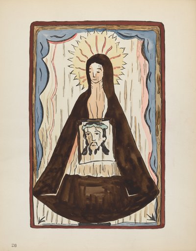 Plate 20: Saint Veronica: Fra porteføljen "Spanish Colonial Designs of New Mexico" av American 20th Century