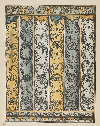 Plate 22: Veggdekorasjon: Fra porteføljen "Spanish Colonial Designs of New Mexico" av American 20th Century