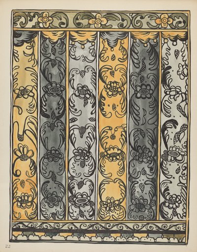 Plate 22: Veggdekorasjon, Laguna: Fra porteføljen "Spanish Colonial Designs of New Mexico" av American 20th Century