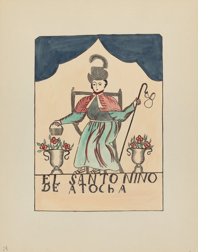 Plate 24: The Lost Child of Atocha: Fra porteføljen "Spanish Colonial Designs of New Mexico" av American 20th Century