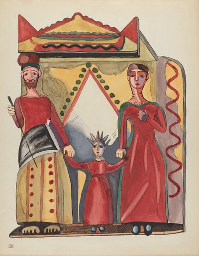 Plate 28: Den hellige familie: Fra porteføljen "Spanish Colonial Designs of New Mexico" av American 20th Century