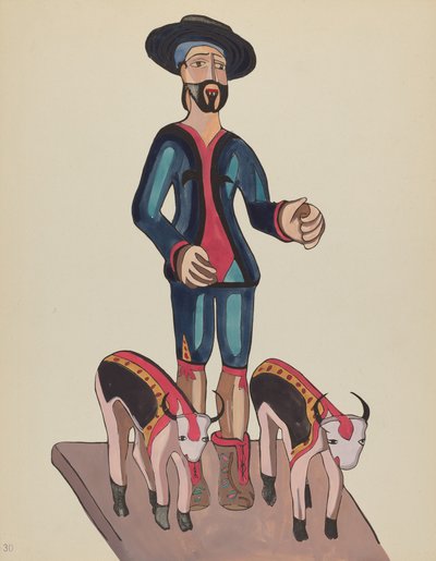 Plate 30: Saint Isidore: Fra porteføljen "Spanish Colonial Designs of New Mexico" av American 20th Century