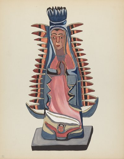 Plate 31: Vår Frue av Guadalupe: Fra porteføljen "Spanske kolonialdesign i New Mexico" av American 20th Century