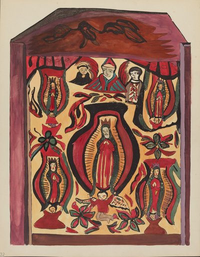 Plate 32: Our Lady of Guadalupe": Fra porteføljen "Spanish Colonial Designs of New Mexico" av American 20th Century