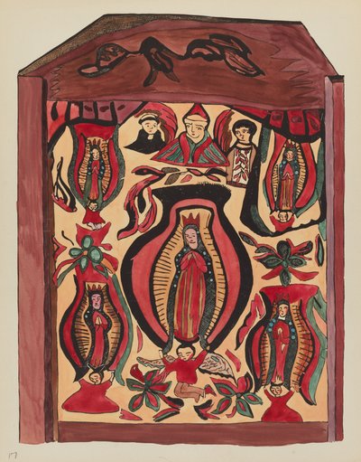 Plate 32: Vår Frue av Guadalupe: Fra porteføljen "Spanish Colonial Designs of New Mexico av American 20th Century