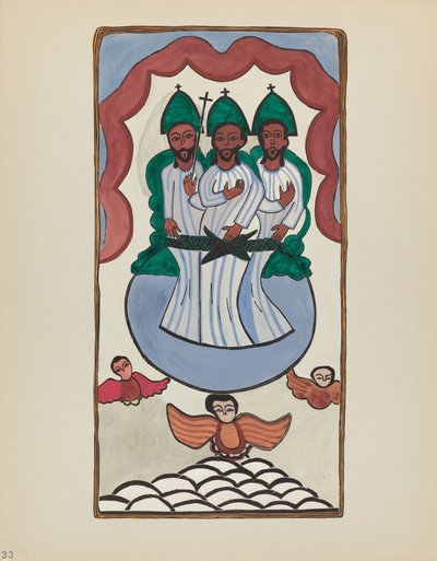 Plate 33: Den hellige treenighet: Fra porteføljen "Spanske kolonialdesign i New Mexico av American 20th Century