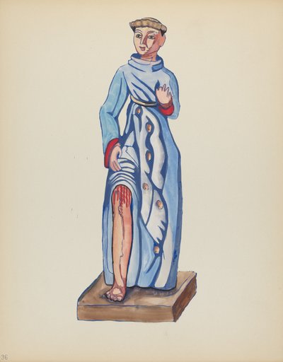 Plate 36: Saint Roch: Fra porteføljen "Spanish Colonial Designs of New Mexico" av American 20th Century