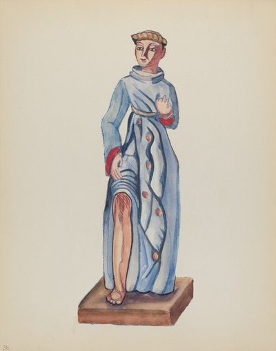 Plate 36: Saint Roch: Fra porteføljen "Spanish Colonial Designs of New Mexico" av American 20th Century