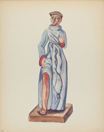 Plate 36: Saint Roch: Fra porteføljen "Spanish Colonial Designs of New Mexico" av American 20th Century