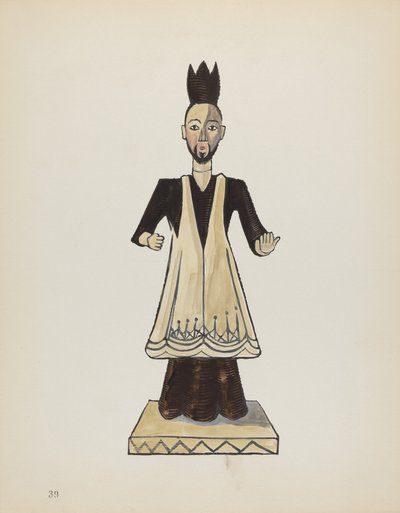 Plate 39: Saint John Nepomuk: Fra porteføljen "Spanish Colonial Designs of New Mexico" av American 20th Century