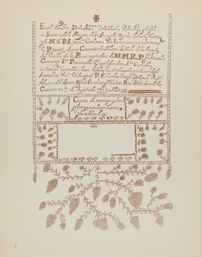Plate 3: Pecos Book of Visitations: Fra porteføljen "Spanish Colonial Designs of New Mexico" av American 20th Century