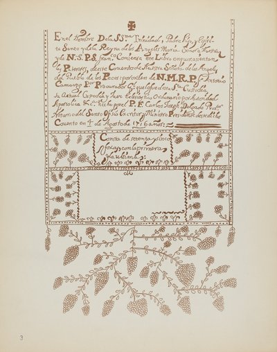 Plate 3: Pecos Book of Visitations: Fra porteføljen "Spanish Colonial Designs of New Mexico" av American 20th Century
