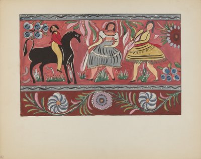Plate 42: Malt brystdesign: Fra porteføljen "Spanske kolonialdesign i New Mexico" av American 20th Century